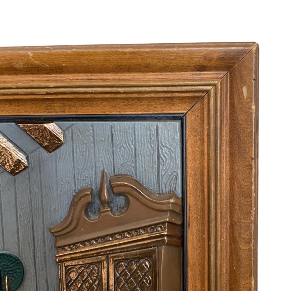 Vintage Hand Colored Turner Accessory Early American Scene 3D Wall Hangings Set - Picture 12 of 16